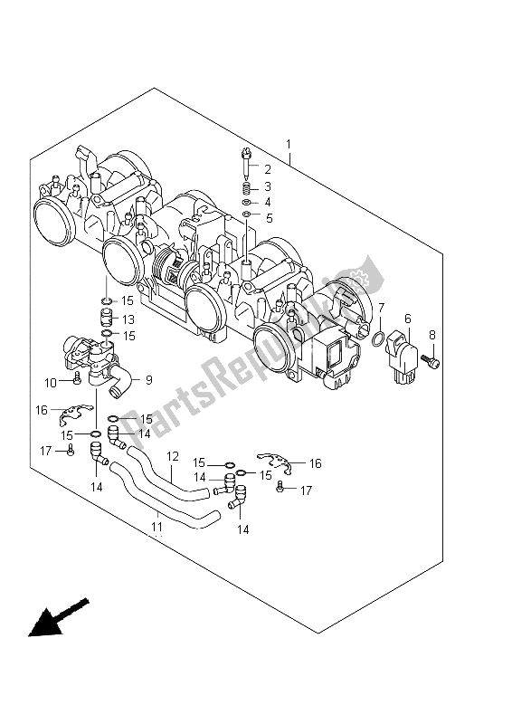 All parts for the Throttle Body of the Suzuki GSX 650 FA 2012