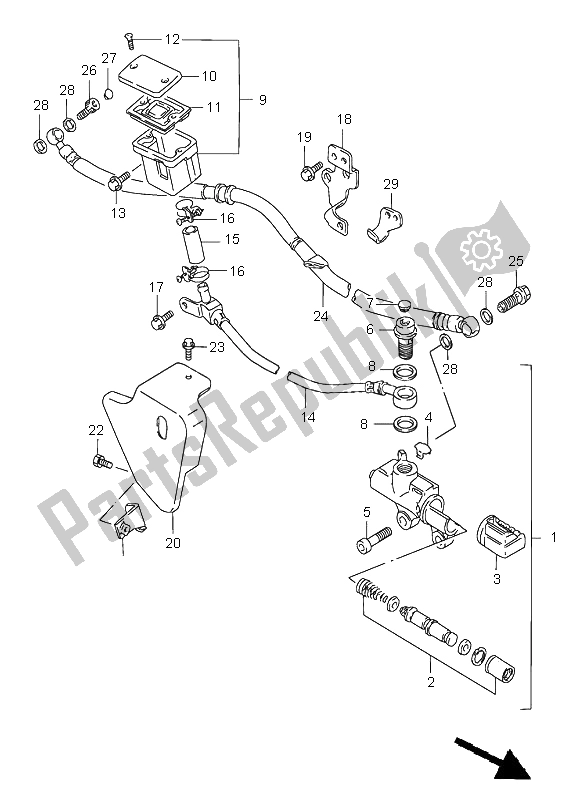 Tutte le parti per il Pompa Freno Posteriore del Suzuki VS 1400 Intruder 1997