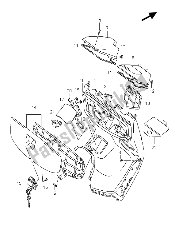 Todas las partes para Caja Frontal de Suzuki Burgman AN 400S 2006