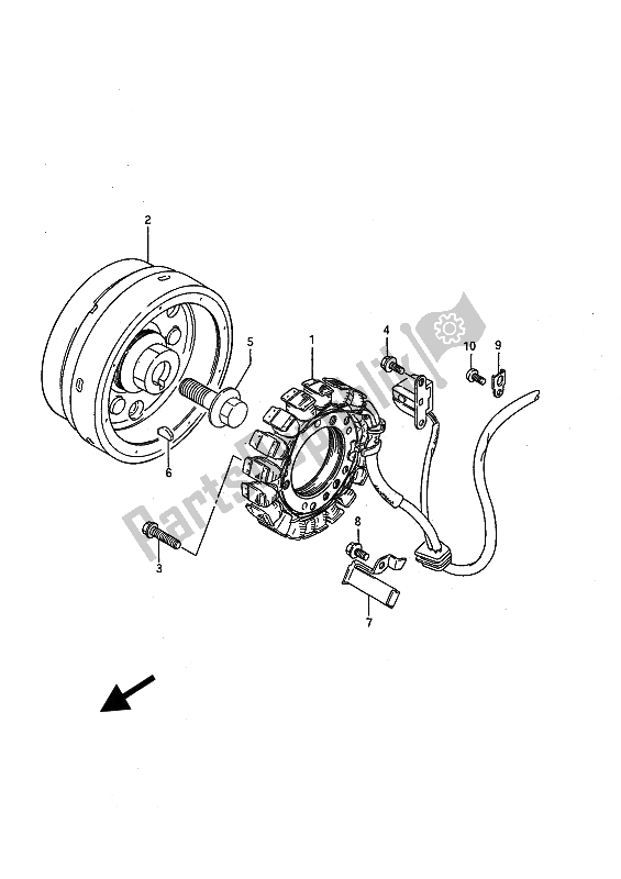 All parts for the Magneto of the Suzuki LS 650P Savage 1990