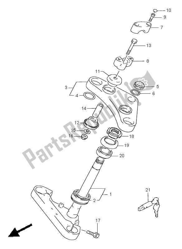 All parts for the Steering Stem of the Suzuki LS 650 Savage 1999