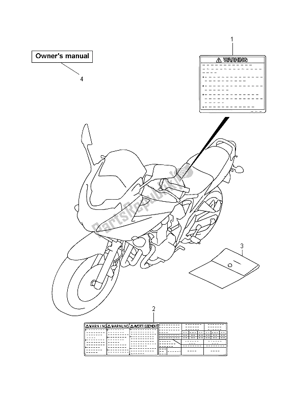 All parts for the Label (gsf650a) of the Suzuki GSF 650 Sasa Bandit 2012