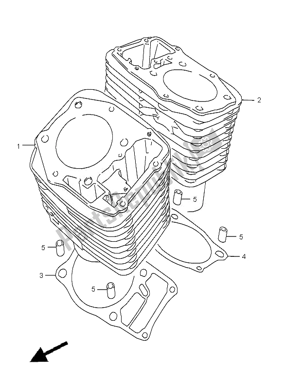 Alle onderdelen voor de Cilinder van de Suzuki VL 1500 Intruder LC 2007