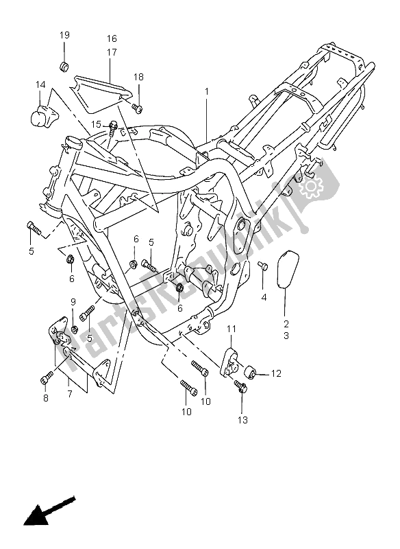 All parts for the Frame (gsf1200sa) of the Suzuki GSF 1200 Nssa Bandit 2000