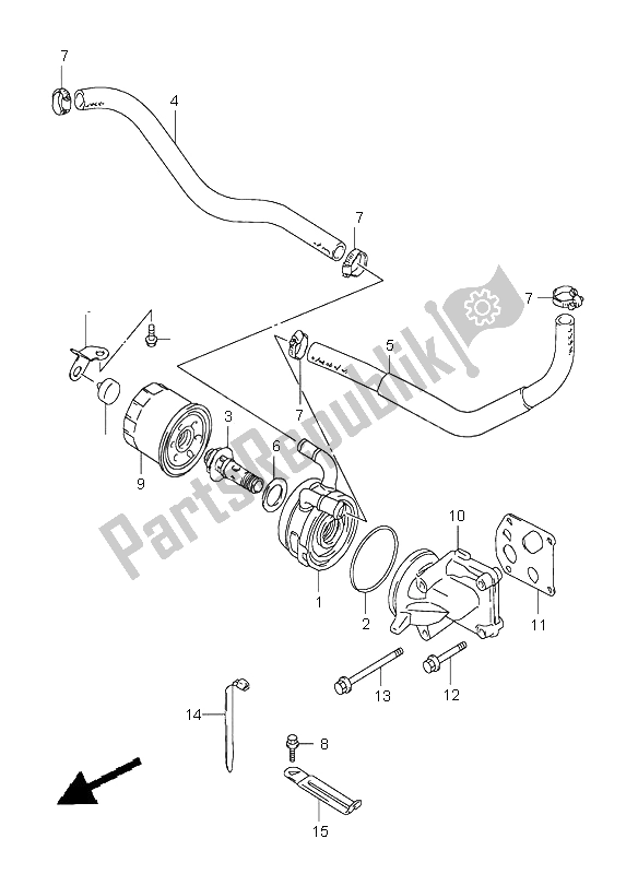 Alle onderdelen voor de Olie Koeler van de Suzuki GSX R 600 1997