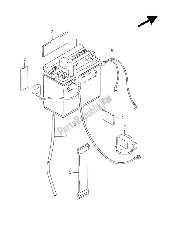 Tutte le parti per il Batteria del Suzuki GN 125E 1997