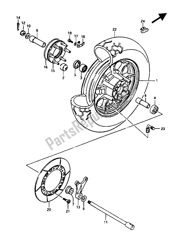 Todas las partes para Rueda Trasera (gv1400gd F. No. 103765 ?? Gc) de Suzuki GV 1400 Gdgcgt 1986