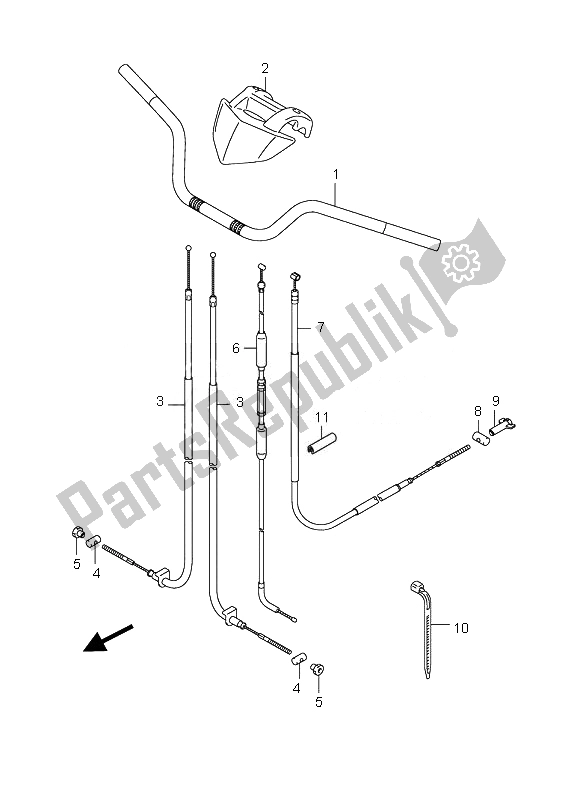 All parts for the Handlebar of the Suzuki LT Z 90 4T Quadsport 2010