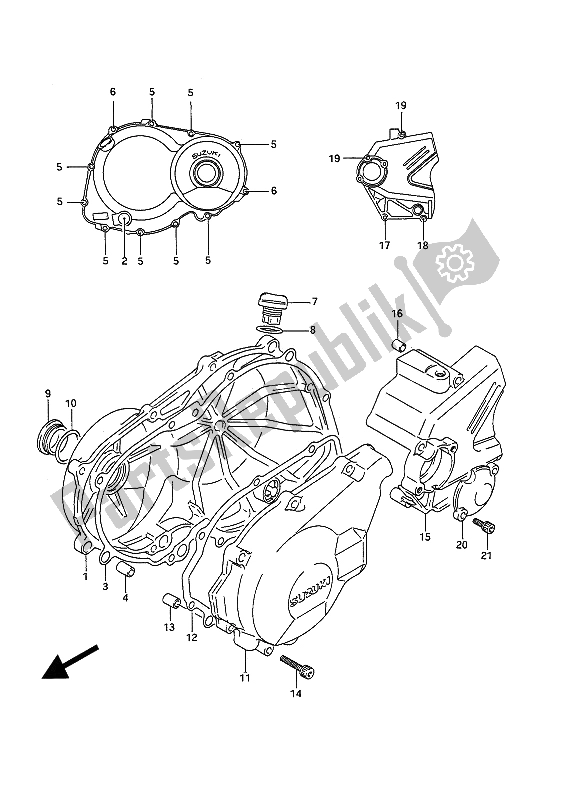 Tutte le parti per il Coperchio Del Carter del Suzuki GSF 400 Bandit 1993