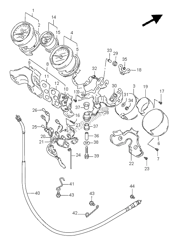 All parts for the Speedometer of the Suzuki GSF 1200 Nssa Bandit 1999