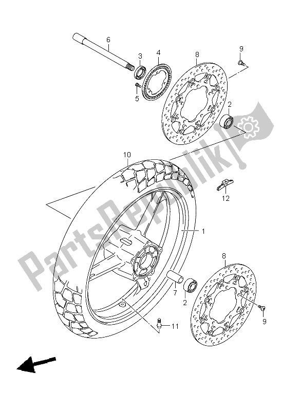 Todas las partes para Rueda Delantera de Suzuki DL 650A V Strom 2009