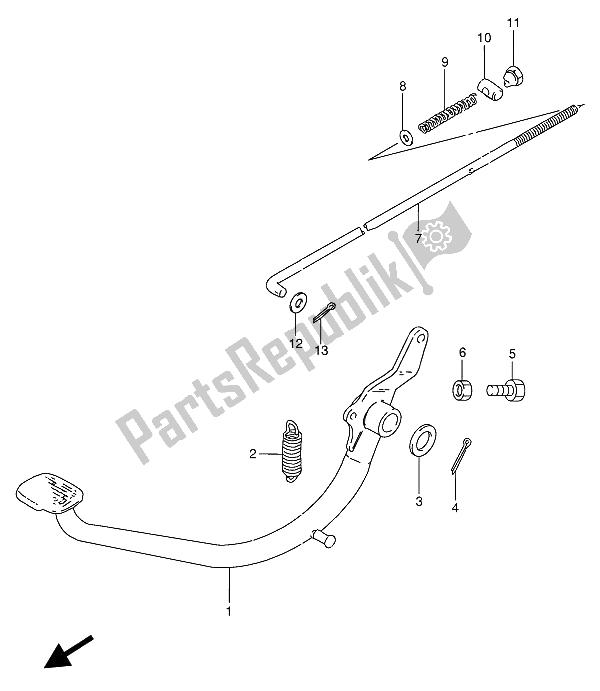 All parts for the Rear Brake of the Suzuki GN 250 1990