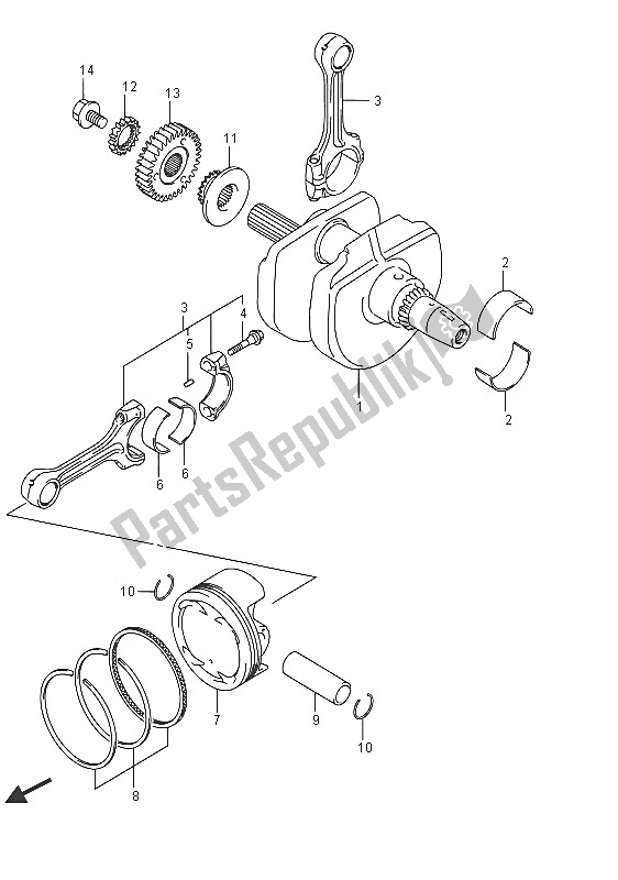 Alle onderdelen voor de Krukas van de Suzuki DL 650 AXT V Strom 2016