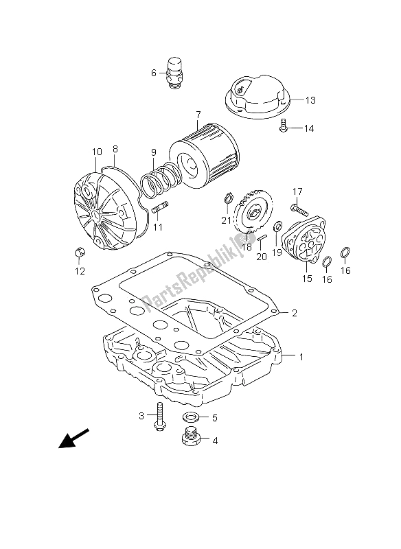 Wszystkie części do Filtr Oleju I Pompa Oleju Suzuki GS 500 EF 2006