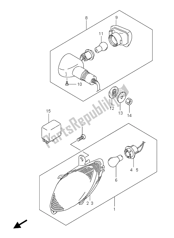 Tutte le parti per il Indicatore Di Direzione del Suzuki GSX 1300R Hayabusa 2006