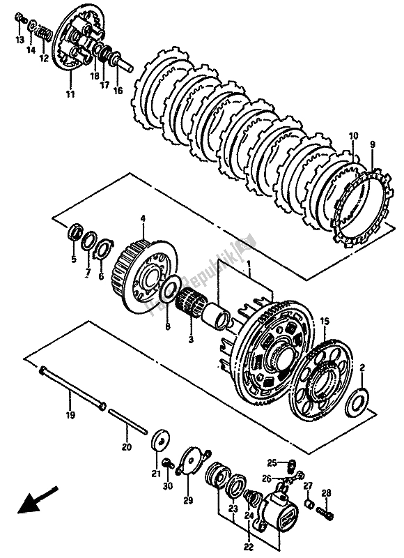 Toutes les pièces pour le Embrayage du Suzuki GSX R 750 1985