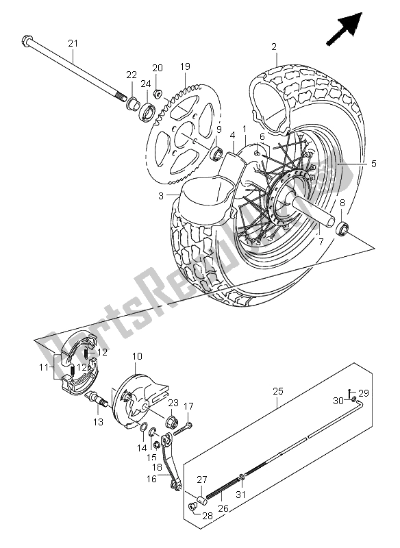 Wszystkie części do Tylne Ko? O Suzuki RV 125 Vanvan 2005