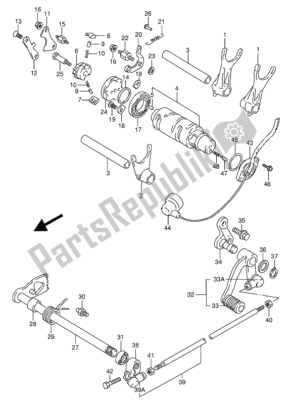 Todas as partes de Mudança De Marchas do Suzuki VX 800U 1994