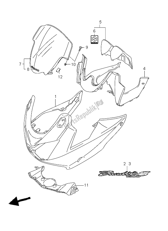 All parts for the Cowling of the Suzuki GSF 1200 Nsnasa Bandit 2006