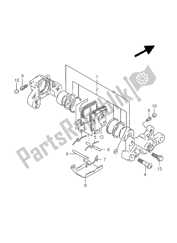 Todas las partes para Pinza Trasera de Suzuki TL 1000S 2001