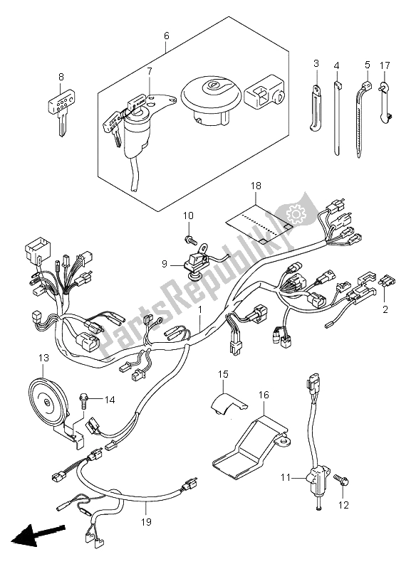 All parts for the Wiring Harness of the Suzuki DR Z 400S 2001