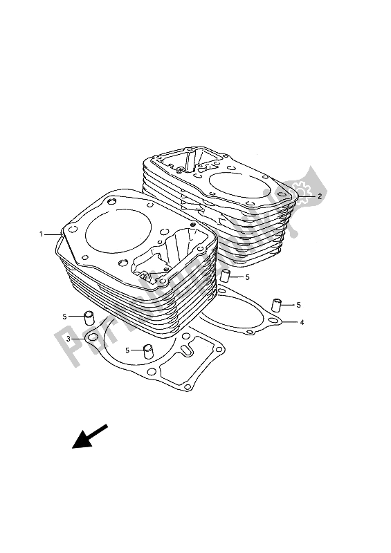 All parts for the Cylinder of the Suzuki VS 1400 GLP Intruder 1989