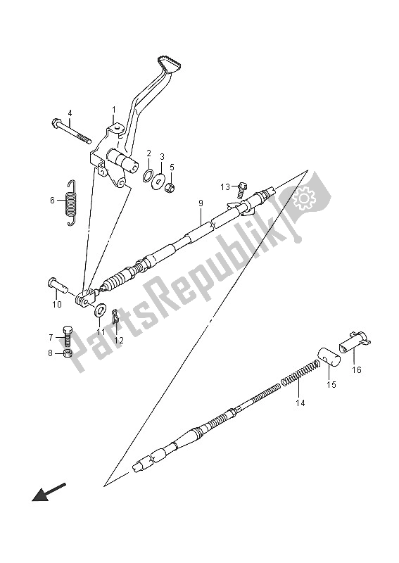 Todas las partes para Pedal De Freno de Suzuki LT A 500X Kingquad AXI 4X4 2016