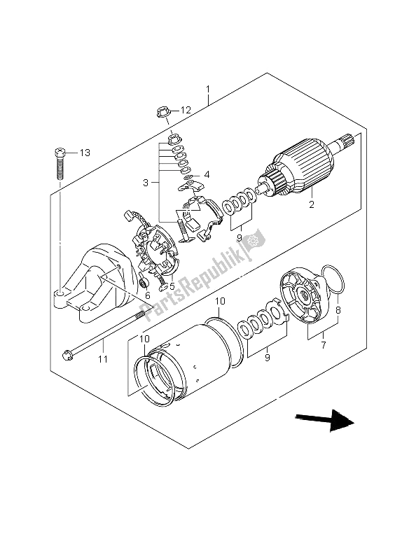 Tutte le parti per il Motore Di Avviamento del Suzuki GSX 1400 2006