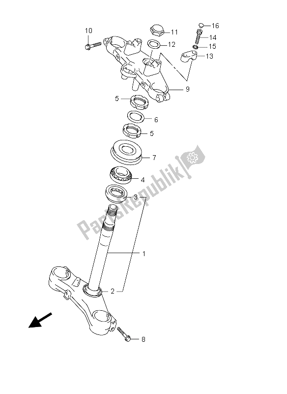 All parts for the Steering Stem of the Suzuki DL 650 V Strom 2006