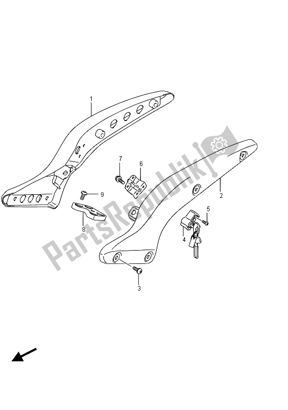 All parts for the Rear Frame of the Suzuki VZ 800 Intruder 2015