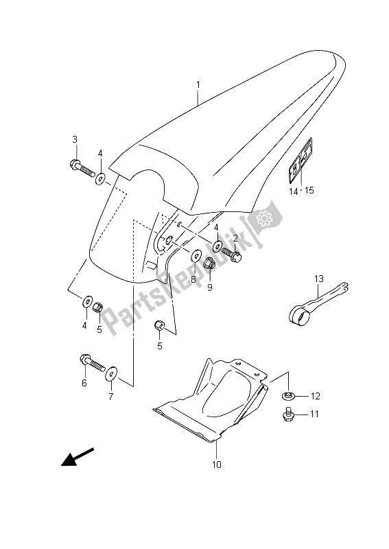 Todas las partes para Guardabarros Trasero (sw) de Suzuki RM 85 SW LW 2015