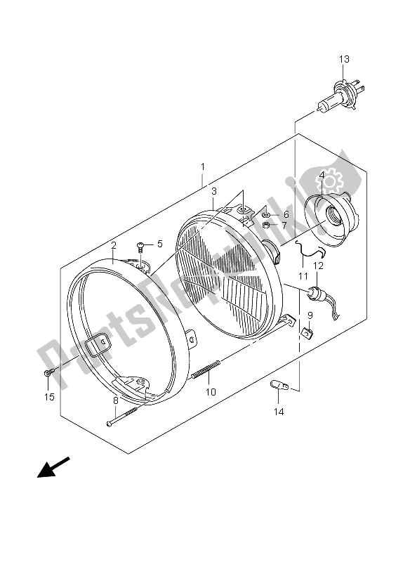 Toutes les pièces pour le Lampe Frontale (gs500-u) du Suzuki GS 500 EF 2005