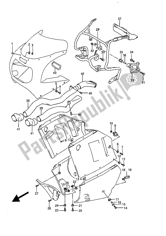 All parts for the Cowling Fittings Set of the Suzuki GSX R 1100 1992