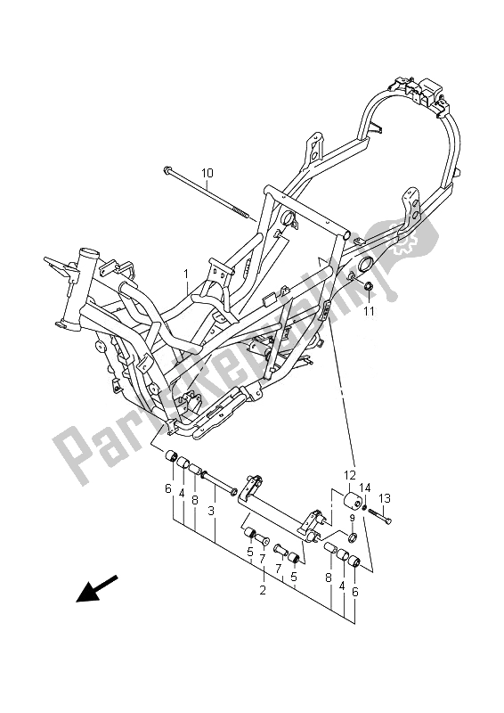 Tutte le parti per il Telaio del Suzuki Burgman AN 400Z 2007