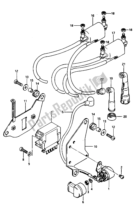 All parts for the Electrical of the Suzuki GSX 1100 1150 Eesef 1985