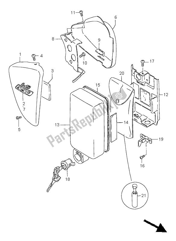 Todas las partes para Cubierta De Marco de Suzuki LS 650 Savage 1998