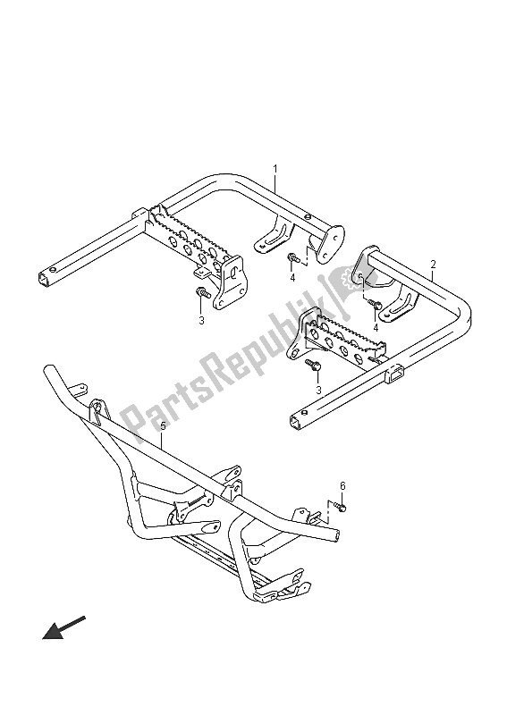 All parts for the Footrest of the Suzuki LT A 500 XP Kingquad AXI 4X4 2016