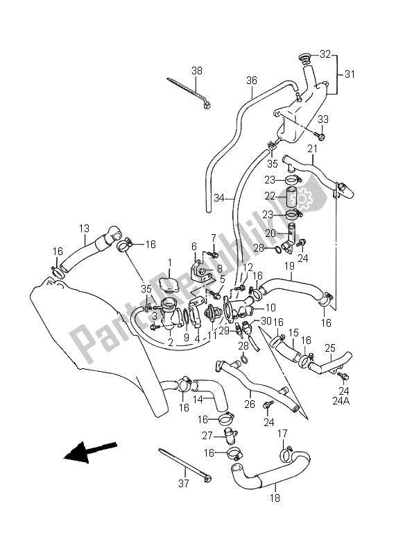 Todas las partes para Manguera Del Radiador de Suzuki GSX R 750W 1995