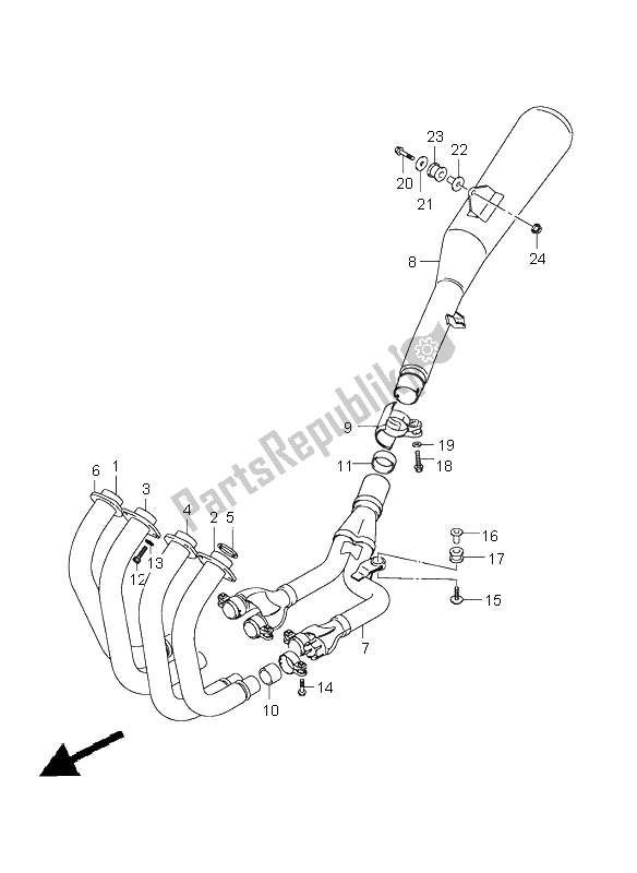 Todas las partes para Silenciador de Suzuki GSX 1400 2005