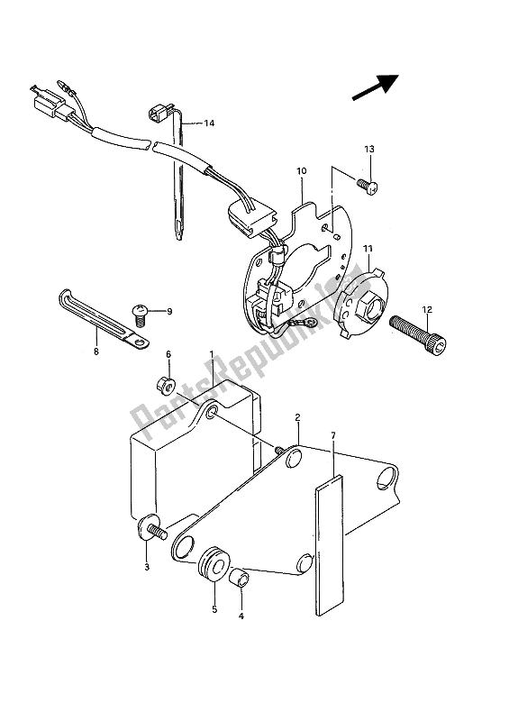 All parts for the Signal Generator of the Suzuki GSX 1100F 1993