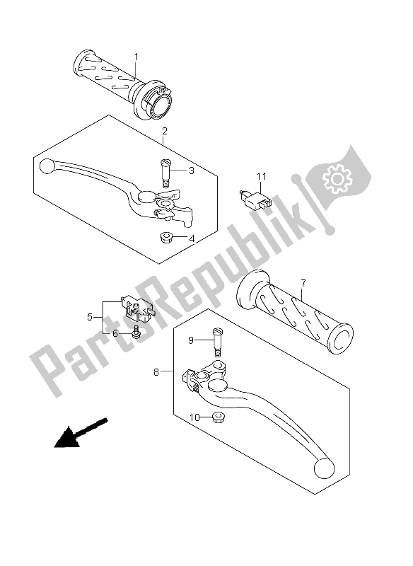 All parts for the Handle Lever (gsf1250 E24) of the Suzuki GSF 1250A Bandit 2011