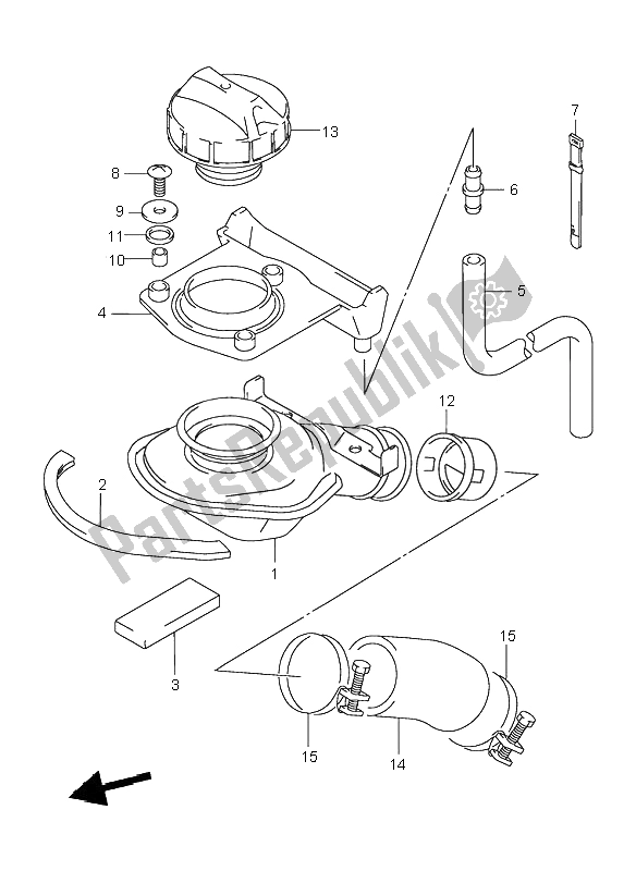 All parts for the Fuel Inlet of the Suzuki VL 1500 Intruder LC 2000