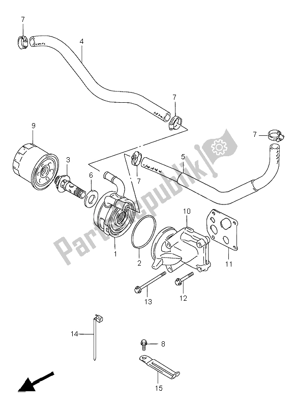 Tutte le parti per il Radiatore Dell'olio del Suzuki GSX R 750 1998