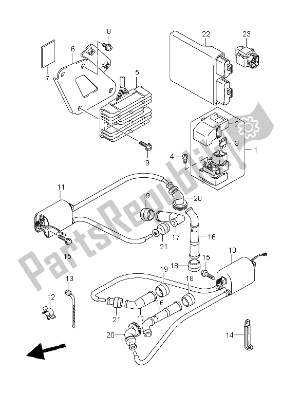 All parts for the Electrical of the Suzuki DL 650A V Strom 2008