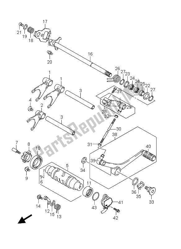 Tutte le parti per il Cambio Di Marcia del Suzuki GSX 1250 FA 2010