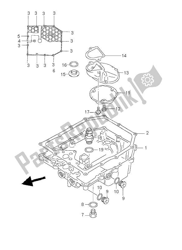 Tutte le parti per il Coppa Dell'olio del Suzuki GSX 750F 1998