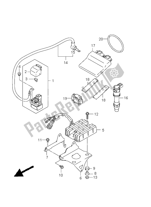 All parts for the Electrical of the Suzuki GSF 650 Nsnasa Bandit 2009