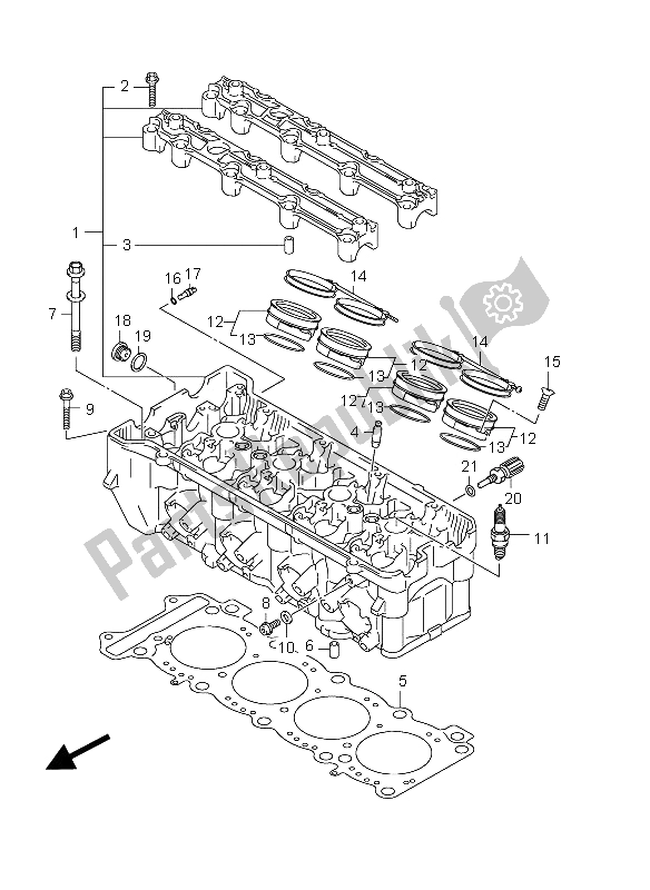 Tutte le parti per il Testata del Suzuki GSX R 1000 2012
