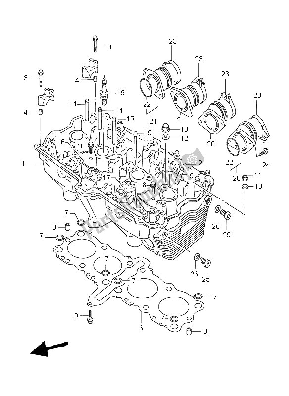 Tutte le parti per il Testata del Suzuki GSX 600F 1999