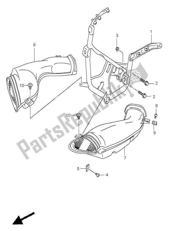 Todas as partes de Peças De Instalação Do Corpo Da Carenagem do Suzuki GSX R 750 2003